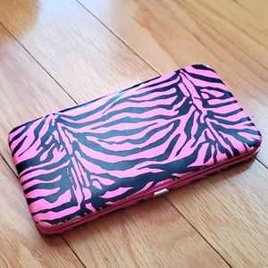 HOT Pink & Black Zebra Clutch Wallet